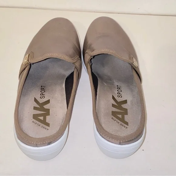 Anne Klein AK Sport Bronze Metallic Slip On Wedge Slides Mules - Picture 8 of 16